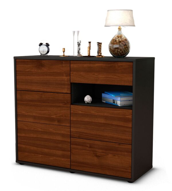 Sideboard Dariella | | Front in Walnuss Holz Optik | 92x79x35cm (BxHxT)