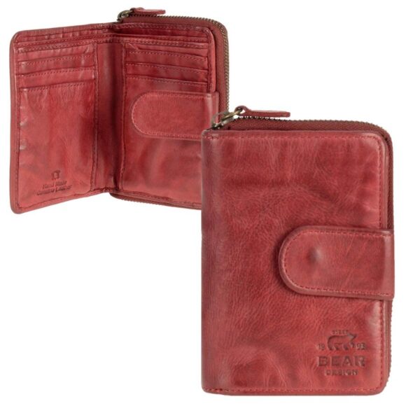 Portemonnaie Leder 9x13cm "Ciro" rot Bear Design CL13550-red