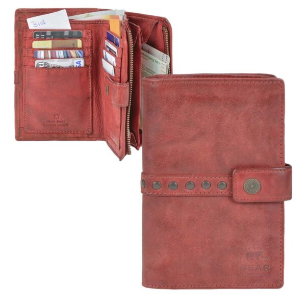 Portemonnaie Leder 10x15cm "Sanne" rot Bear Design CL15087-red