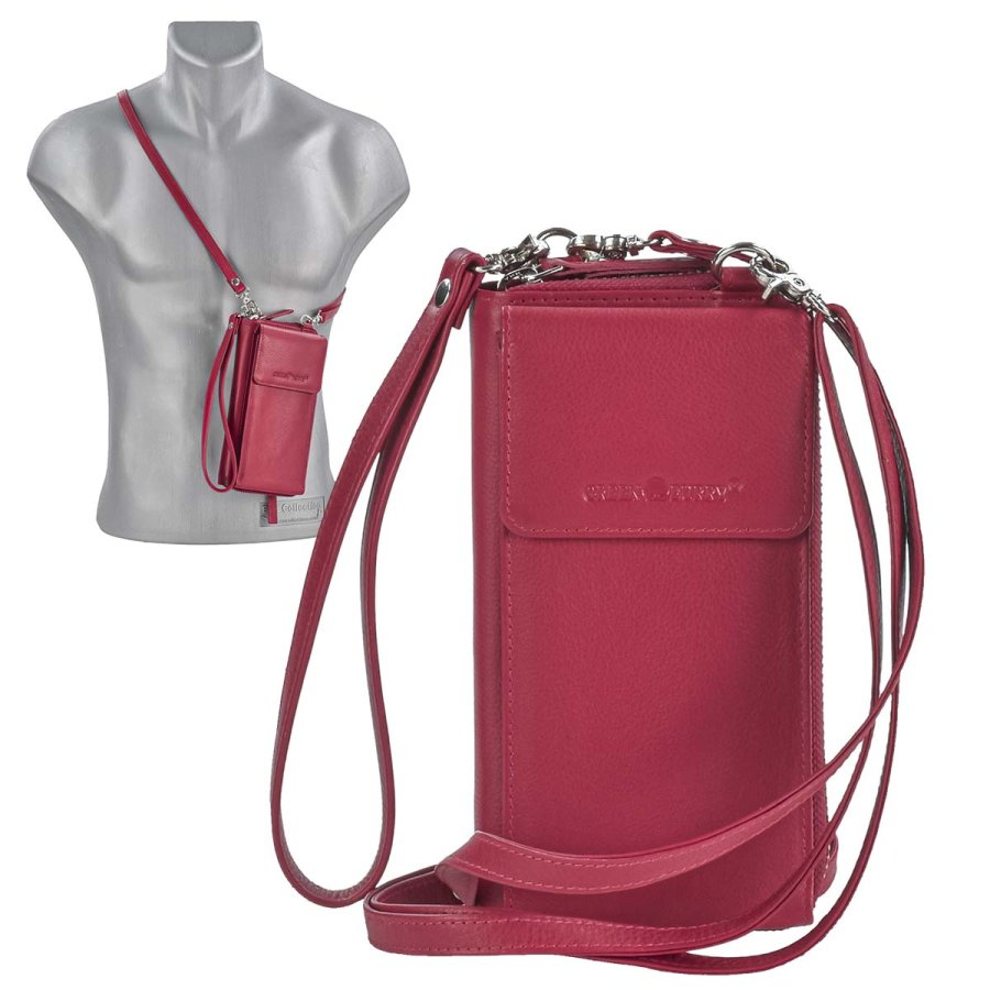 greenburry leder handytasche mit geldboerse rot nappa