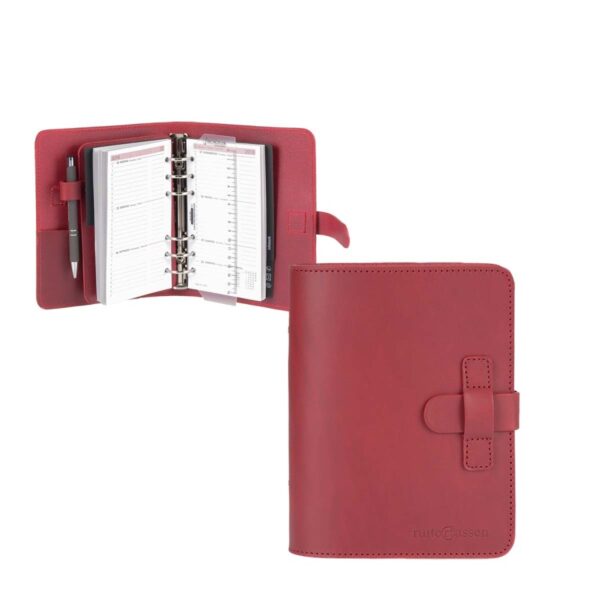 Terminplaner A6 Leder 16x20cm "Classic" rot Ruitertassen 2806T-S-15