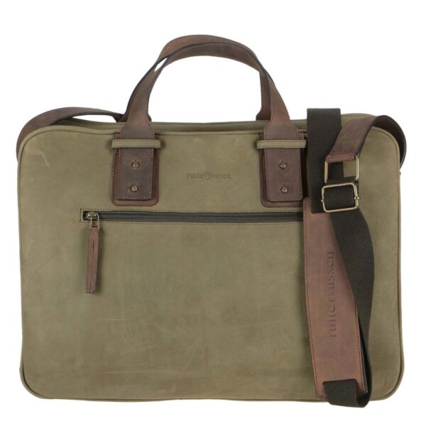 Aktentasche Leder 45x33cm "Leisure" khaki ranger Ruitertassen 4022-75